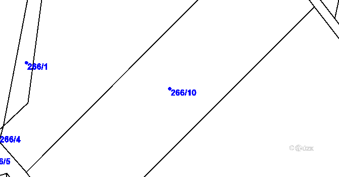 Parcela st. 266/10 v KÚ Javorník u Vysokého Mýta, Katastrální mapa