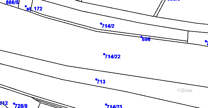 Parcela st. 714/22 v KÚ Javorník u Vysokého Mýta, Katastrální mapa