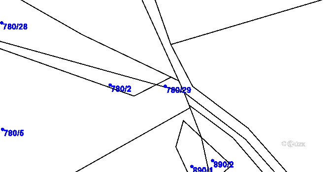 Parcela st. 780/29 v KÚ Javorník u Vysokého Mýta, Katastrální mapa