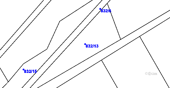 Parcela st. 832/13 v KÚ Javorník u Vysokého Mýta, Katastrální mapa