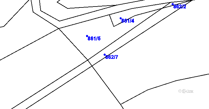 Parcela st. 862/7 v KÚ Javorník u Vysokého Mýta, Katastrální mapa