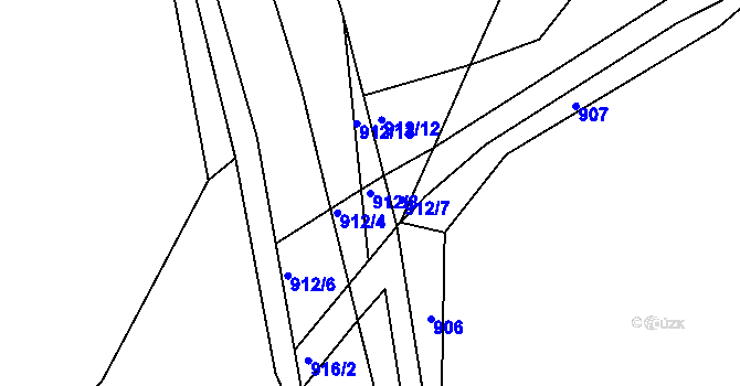 Parcela st. 912/8 v KÚ Javorník u Vysokého Mýta, Katastrální mapa