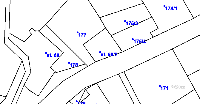 Parcela st. 69/2 v KÚ Javorník u Vysokého Mýta, Katastrální mapa