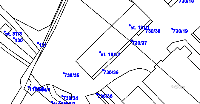 Parcela st. 181/2 v KÚ Javorník u Vysokého Mýta, Katastrální mapa