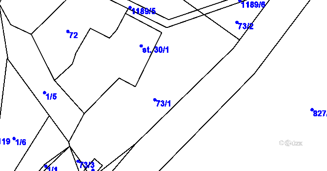Parcela st. 73 v KÚ Javorník u Vysokého Mýta, Katastrální mapa