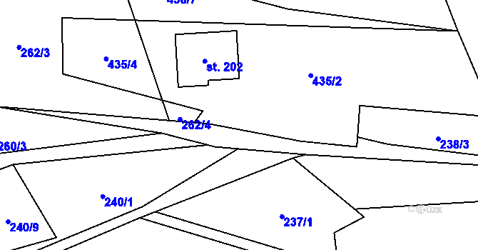 Parcela st. 238/5 v KÚ Javorník u Vysokého Mýta, Katastrální mapa