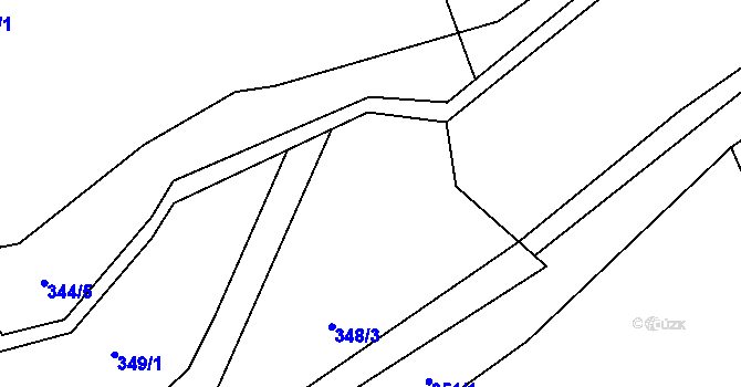 Parcela st. 349/3 v KÚ Javorník u Vysokého Mýta, Katastrální mapa