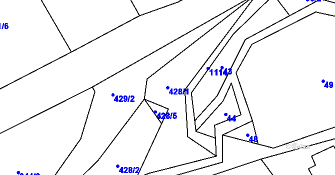 Parcela st. 428/1 v KÚ Javorník u Vysokého Mýta, Katastrální mapa