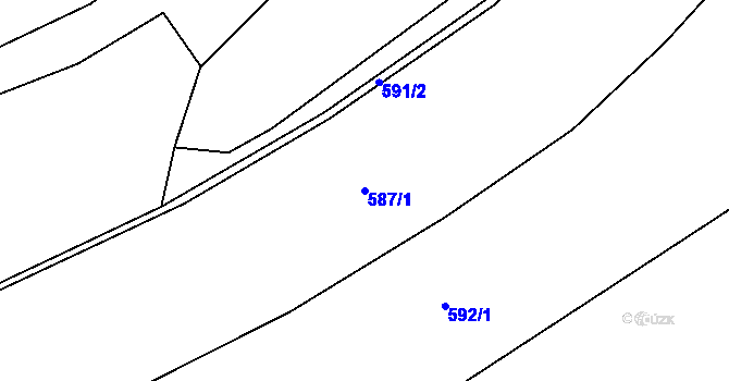 Parcela st. 587/1 v KÚ Javorník u Vysokého Mýta, Katastrální mapa