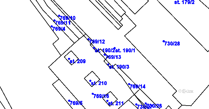 Parcela st. 769/13 v KÚ Javorník u Vysokého Mýta, Katastrální mapa