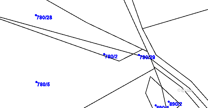 Parcela st. 780/2 v KÚ Javorník u Vysokého Mýta, Katastrální mapa