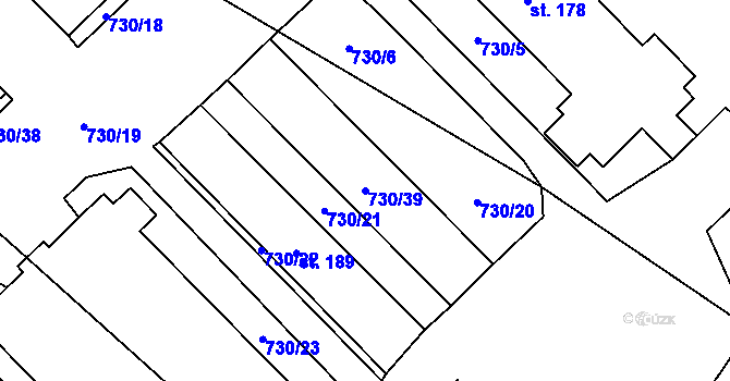 Parcela st. 730/39 v KÚ Javorník u Vysokého Mýta, Katastrální mapa