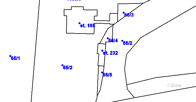 Parcela st. 233 v KÚ Javorník u Vysokého Mýta, Katastrální mapa