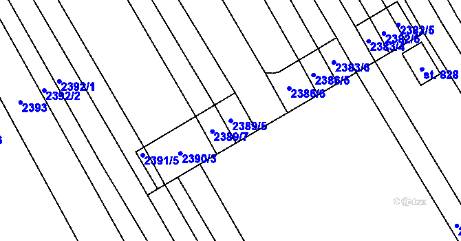 Parcela st. 2389/5 v KÚ Javorník nad Veličkou, Katastrální mapa