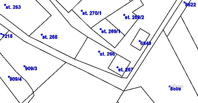 Parcela st. 266 v KÚ Javorník nad Veličkou, Katastrální mapa