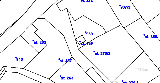 Parcela st. 459 v KÚ Javorník nad Veličkou, Katastrální mapa