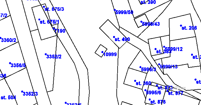Parcela st. 489 v KÚ Javorník nad Veličkou, Katastrální mapa