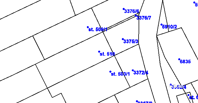 Parcela st. 510 v KÚ Javorník nad Veličkou, Katastrální mapa