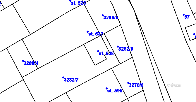 Parcela st. 638 v KÚ Javorník nad Veličkou, Katastrální mapa