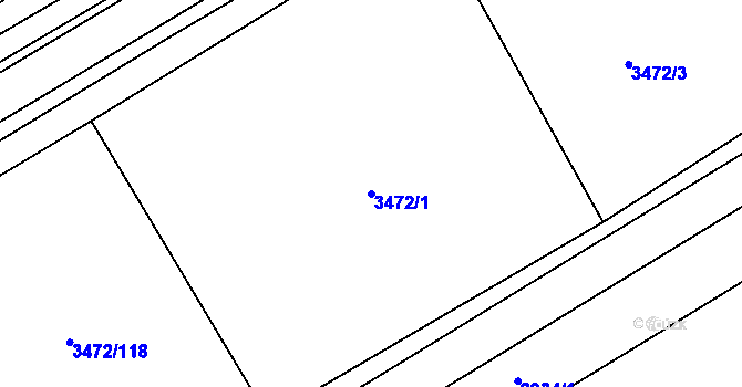 Parcela st. 3472/1 v KÚ Javorník nad Veličkou, Katastrální mapa