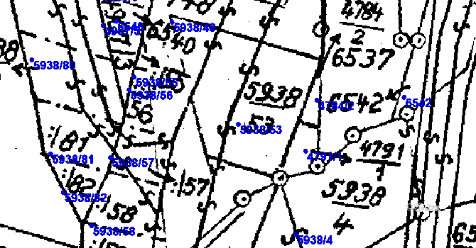 Parcela st. 5938/53 v KÚ Javorník nad Veličkou, Katastrální mapa