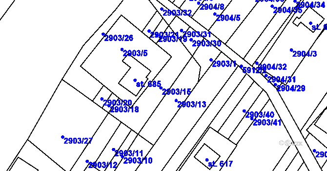 Parcela st. 2903/14 v KÚ Javorník nad Veličkou, Katastrální mapa