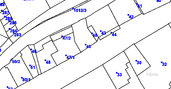 Parcela st. 46 v KÚ Javorník-město, Katastrální mapa