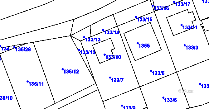 Parcela st. 133/10 v KÚ Javorník-město, Katastrální mapa