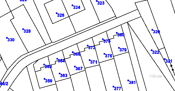 Parcela st. 372 v KÚ Javorník-město, Katastrální mapa
