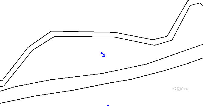Parcela st. 4 v KÚ Travná u Javorníka, Katastrální mapa