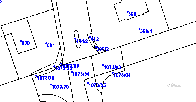 Parcela st. 1073/32 v KÚ Javorník-ves, Katastrální mapa