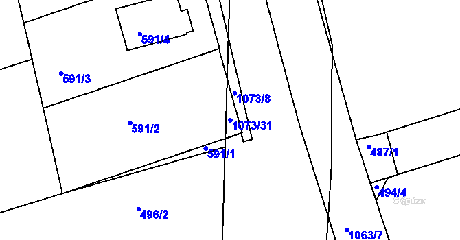 Parcela st. 1073/31 v KÚ Javorník-ves, Katastrální mapa