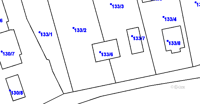Parcela st. 133/6 v KÚ Javorník-ves, Katastrální mapa