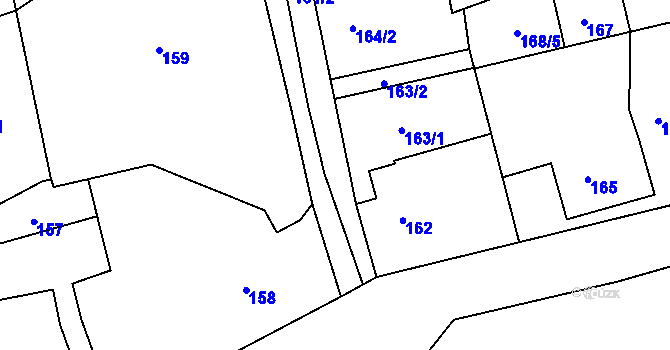 Parcela st. 161/3 v KÚ Javorník-ves, Katastrální mapa