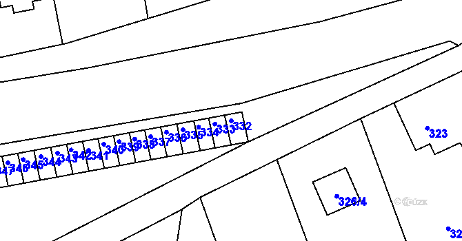 Parcela st. 332 v KÚ Javorník-ves, Katastrální mapa