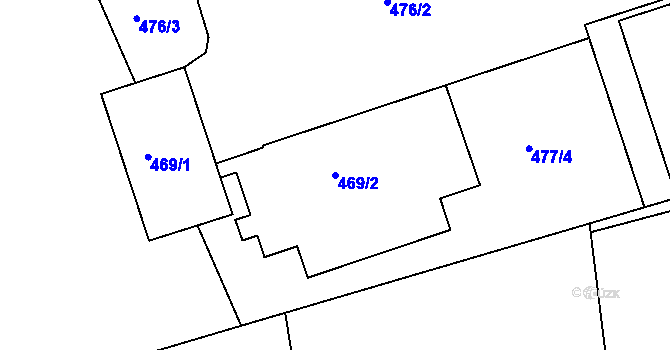 Parcela st. 469/2 v KÚ Javorník-ves, Katastrální mapa