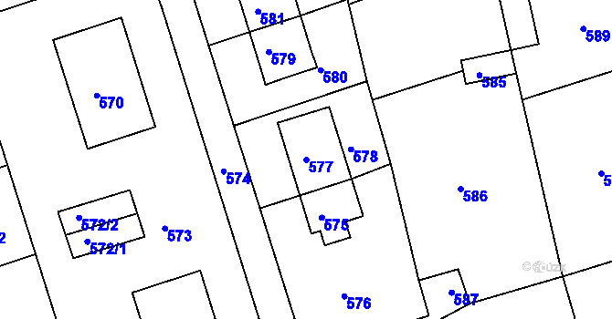 Parcela st. 577 v KÚ Javorník-ves, Katastrální mapa