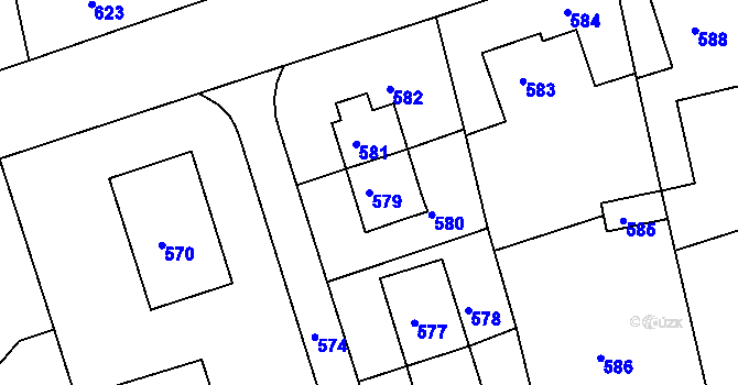 Parcela st. 579 v KÚ Javorník-ves, Katastrální mapa