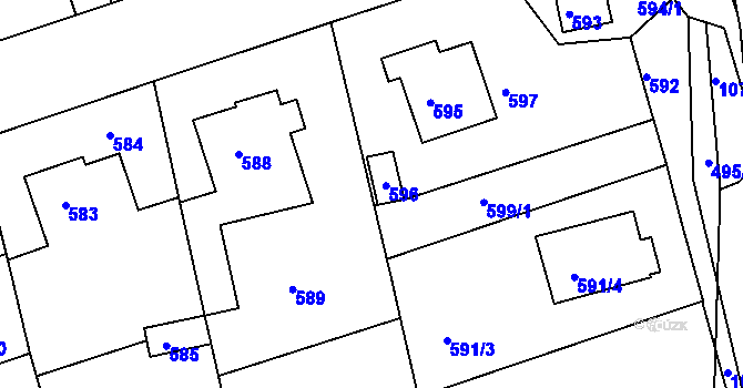 Parcela st. 599/2 v KÚ Javorník-ves, Katastrální mapa