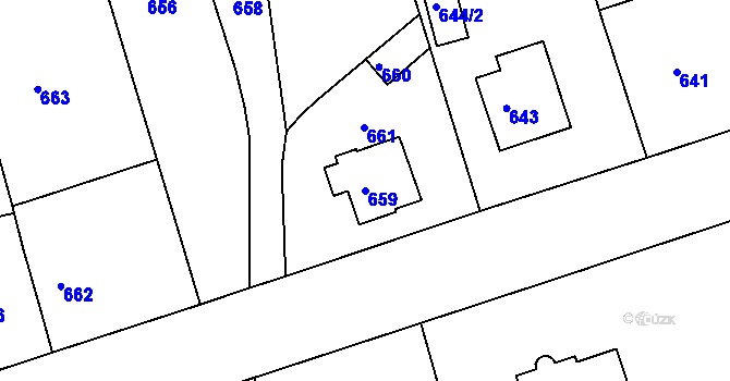 Parcela st. 659 v KÚ Javorník-ves, Katastrální mapa