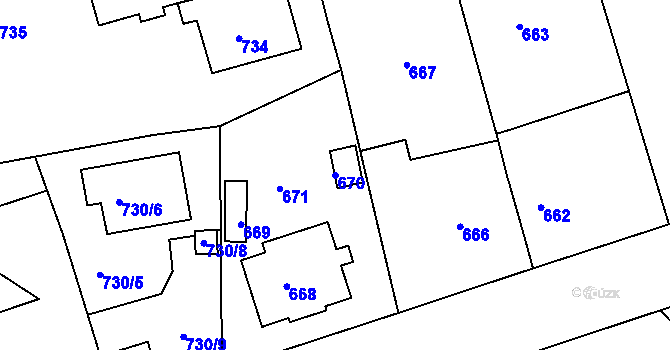 Parcela st. 670 v KÚ Javorník-ves, Katastrální mapa