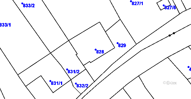 Parcela st. 828 v KÚ Javorník-ves, Katastrální mapa