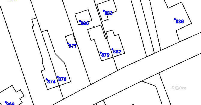 Parcela st. 879 v KÚ Javorník-ves, Katastrální mapa