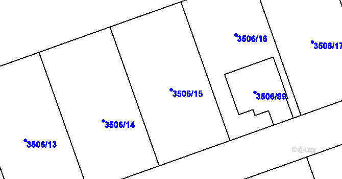 Parcela st. 3506/15 v KÚ Javorník-ves, Katastrální mapa
