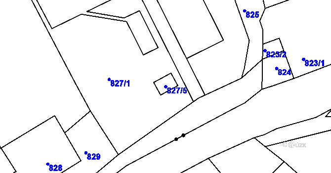 Parcela st. 827/5 v KÚ Javorník-ves, Katastrální mapa