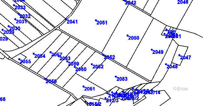 Parcela st. 212/1 v KÚ Javůrek, Katastrální mapa