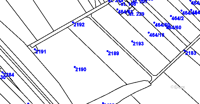 Parcela st. 464/20 v KÚ Javůrek, Katastrální mapa