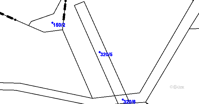 Parcela st. 320/5 v KÚ Bělá u Jedlé, Katastrální mapa