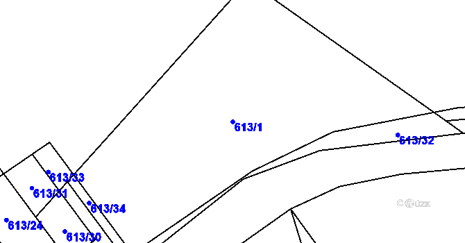 Parcela st. 613/1 v KÚ Bělá u Jedlé, Katastrální mapa