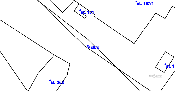 Parcela st. 646/4 v KÚ Bělá u Jedlé, Katastrální mapa